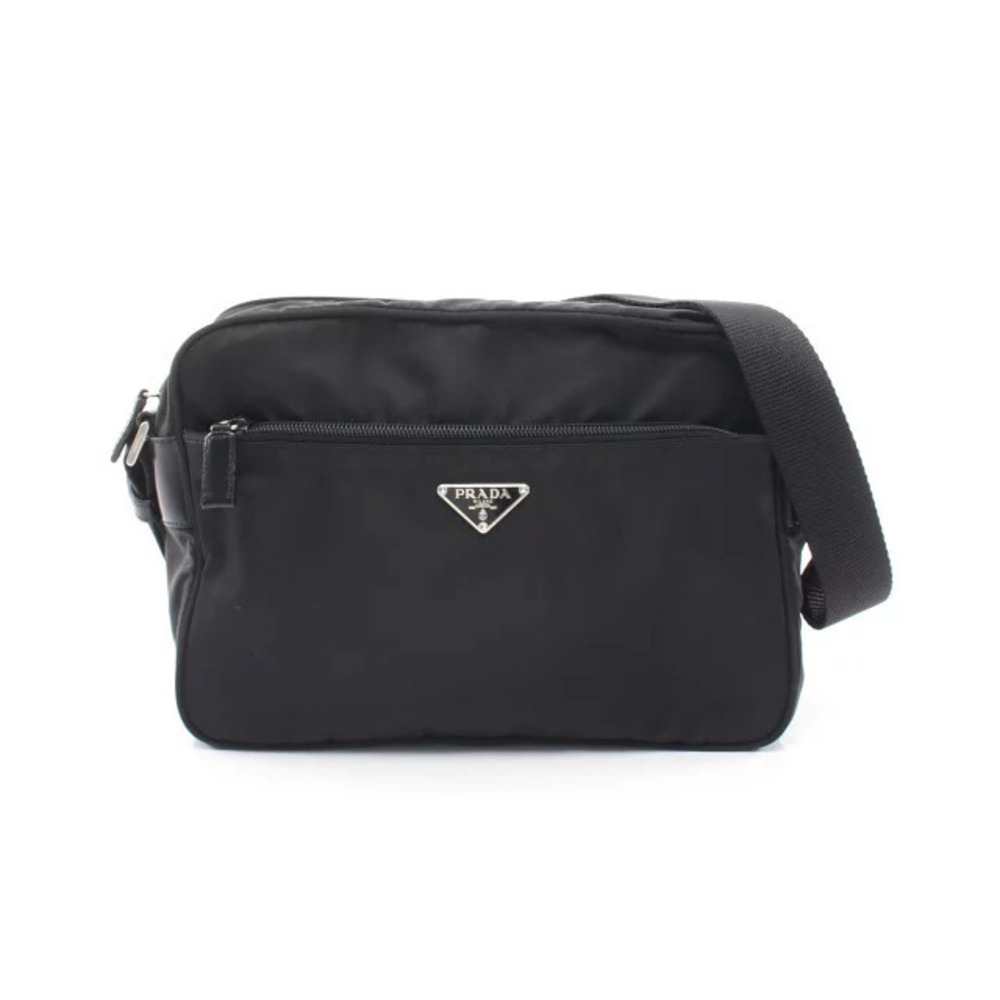 Prada VELA SPORT Shoulder Bag Leather Black
